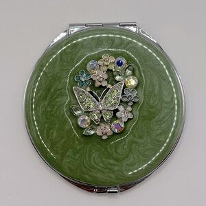 Crystal & Enamel Butterly Mirror Compact
